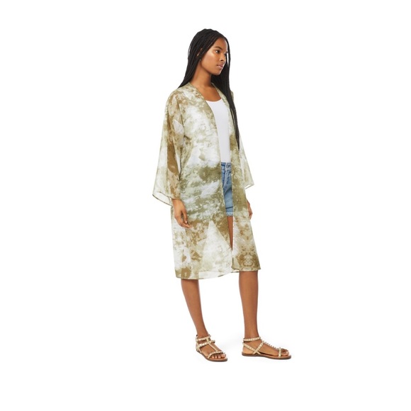 🆕 Collarless Long Sleeve Tie Dye Kimono - Picture 2 of 6